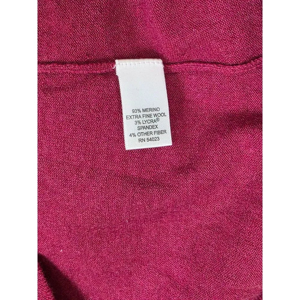 Banana Republic Red Merino Extra Fine Wool Medium Quiet Luxury Old Money Basics